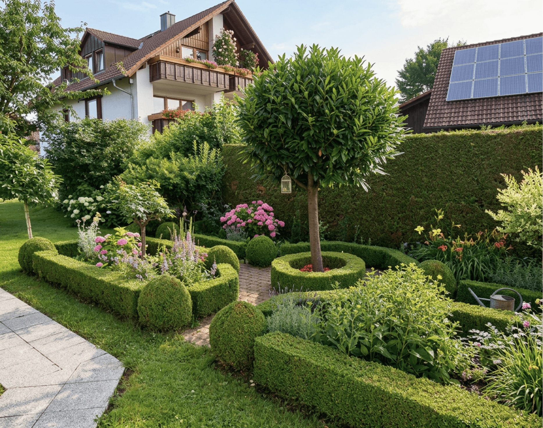 Garten mit Büschen