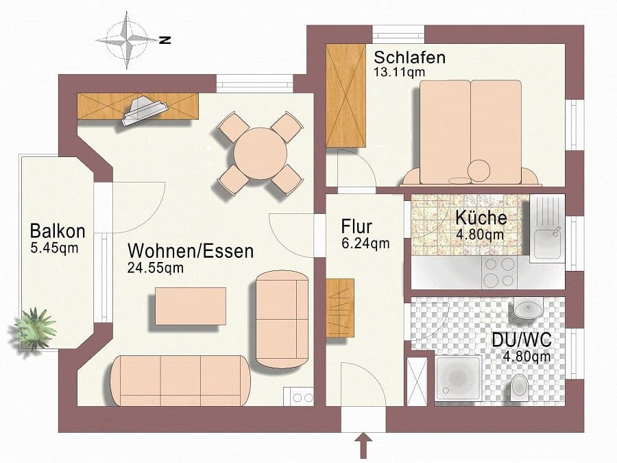 Durchdachte Raumaufteilung